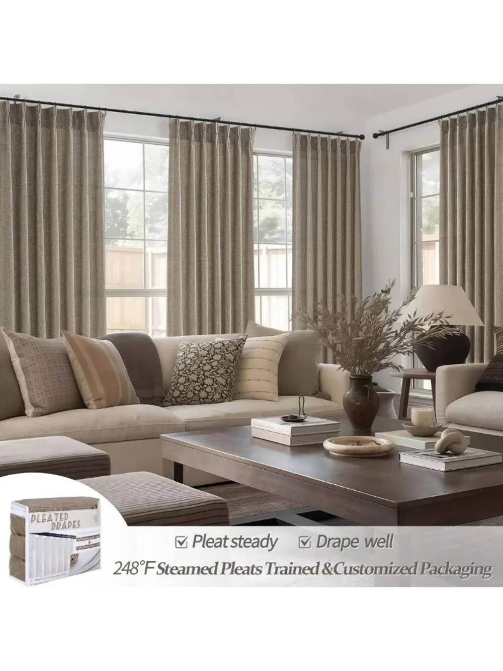 Natural Linen Sheer Curtains 84